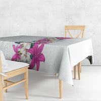 Hawaii Tropical Leaves and Flowers Tablecloth Tribal Polynesian Pattern White Style LT03 - Polynesian Pride