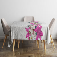 Hawaii Tropical Leaves and Flowers Tablecloth Tribal Polynesian Pattern White Style LT03 - Polynesian Pride
