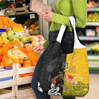 Aotearoa New Zealand And Australia Basketball Custom Grocery Bag Maori Tribal Tattoo And Aboriginal Dot Art Heritage
