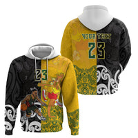Aotearoa New Zealand And Australia Basketball Custom Hoodie Maori Tribal Tattoo And Aboriginal Dot Art Heritage