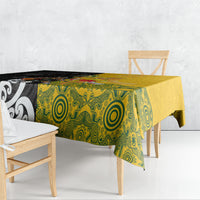 Aotearoa New Zealand And Australia Basketball Custom Tablecloth Maori Tribal Tattoo And Aboriginal Dot Art Heritage