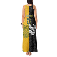 Aotearoa New Zealand And Australia Basketball Custom Tank Maxi Dress Maori Tribal Tattoo And Aboriginal Dot Art Heritage