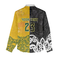 Aotearoa New Zealand And Australia Basketball Custom Women Casual Shirt Maori Tribal Tattoo And Aboriginal Dot Art Heritage