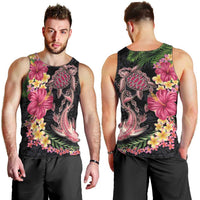 Hawaiian Tropical Plants Turtle and Shark Men Tank Top Polynesian Art Tattoo LT03 - Polynesian Pride
