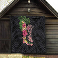 Hawaiian Tropical Plants Turtle and Shark Quilt Polynesian Art Tattoo