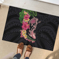Hawaiian Tropical Plants Turtle and Shark Rubber Doormat Polynesian Art Tattoo LT03 - Polynesian Pride