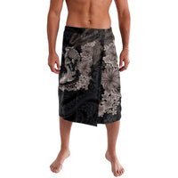 Hawaiian Tropical Plants Turtle and Shark Lavalava Polynesian Art Tattoo Grayscale Color