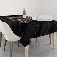 Hawaiian Tropical Plants Turtle and Shark Tablecloth Polynesian Art Tattoo Grayscale Color LT03 - Polynesian Pride