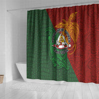 Papua New Guinea East Sepik Province Shower Curtain Tribal Crocodile Birds of Paradise Melanesian Tattoo