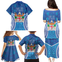 Fiji Day Family Matching Puletasi and Hawaiian Shirt Fijian Masi Tribal Hibiscus Tattoo and Tapa Pattern