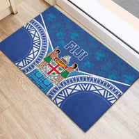 Fiji Day Rubber Doormat Fijian Masi Tribal Hibiscus Tattoo and Tapa Pattern LT03 - Polynesian Pride