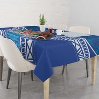 Fiji Day Tablecloth Fijian Masi Tribal Hibiscus Tattoo and Tapa Pattern LT03 - Polynesian Pride