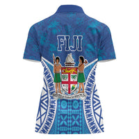 Fiji Day Women Polo Shirt Fijian Masi Tribal Hibiscus Tattoo and Tapa Pattern