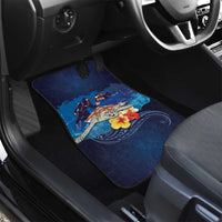 Polynesian Scuba Diving Car Mats Honu with Hibiscus and Plumeria Flower and Tapa Tribal Pattern LT03 - Polynesian Pride