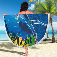 Polynesian Scuba Diving Beach Blanket Beauty Corals with Underwater and Polynesian Pattern LT03 - Polynesian Pride