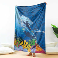 Polynesian Scuba Diving Blanket Beauty Corals with Underwater and Polynesian Pattern LT03 - Polynesian Pride