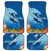 Polynesian Scuba Diving Car Mats Beauty Corals with Underwater and Polynesian Pattern LT03 - Polynesian Pride
