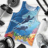 Polynesian Scuba Diving Men Tank Top Beauty Corals with Underwater and Polynesian Pattern LT03 - Polynesian Pride