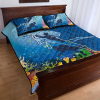 Polynesian Scuba Diving Quilt Bed Set Beauty Corals with Underwater and Polynesian Pattern LT03 - Polynesian Pride