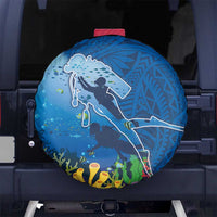 Polynesian Scuba Diving Spare Tire Cover Beauty Corals with Underwater and Polynesian Pattern LT03 - Polynesian Pride
