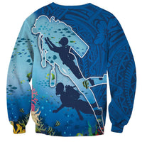 Polynesian Scuba Diving Sweatshirt Beauty Corals with Underwater and Polynesian Pattern LT03 - Polynesian Pride