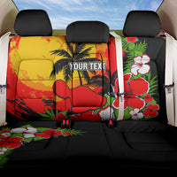 Custom Hawaii Maui Island Back Car Seat Cover Maui Map With Tropical Forest Sunset Vibe LT03 One Size Black - Polynesian Pride
