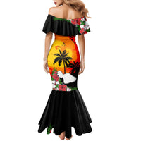 Hawaii Maui Island Mermaid Dress Maui Map With Tropical Forest Vintage Style LT03 - Polynesian Pride
