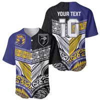 Custom Rugby Niue and Aotearoa Baseball Jersey Hiapo with Maori Moko Tribal Heritage Tattoos - Polynesian Pride