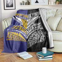 Rugby Niue and Aotearoa Blanket Hiapo with Maori Moko Tribal Heritage Tattoos - Polynesian Pride