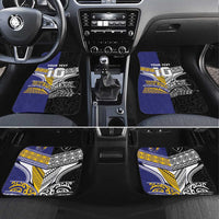 Custom Rugby Niue and Aotearoa Car Mats Hiapo with Maori Moko Tribal Heritage Tattoos - Polynesian Pride