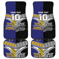 Custom Rugby Niue and Aotearoa Car Mats Hiapo with Maori Moko Tribal Heritage Tattoos - Polynesian Pride