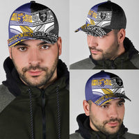 Niue and Aotearoa Rugby Classic Cap Hiapo with Maori Moko Tribal Heritage Tattoos LT03 - Polynesian Pride