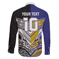 Custom Rugby Niue and Aotearoa Family Matching Off The Shoulder Long Sleeve Dress and Hawaiian Shirt Hiapo with Maori Moko Tribal Heritage Tattoos - Polynesian Pride