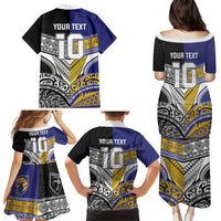 Custom Rugby Niue and Aotearoa Family Matching Puletasi and Hawaiian Shirt Hiapo with Maori Moko Tribal Heritage Tattoos - Polynesian Pride