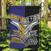 Rugby Niue and Aotearoa Garden Flag Hiapo with Maori Moko Tribal Heritage Tattoos - Polynesian Pride