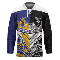 Custom Rugby Niue and Aotearoa Hockey Jersey Hiapo with Maori Moko Tribal Heritage Tattoos - Polynesian Pride