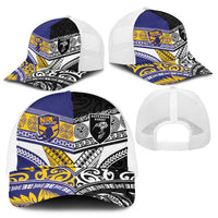 Niue and Aotearoa Rugby Mesh Trucker Cap Hiapo with Maori Moko Tribal Heritage Tattoos LT03 - Polynesian Pride
