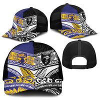 Niue and Aotearoa Rugby Mesh Trucker Cap Hiapo with Maori Moko Tribal Heritage Tattoos LT03 - Polynesian Pride