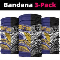 Rugby Niue and Aotearoa Neck Gaiter Hiapo with Maori Moko Tribal Heritage Tattoos - Polynesian Pride