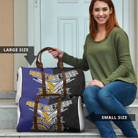 Rugby Niue and Aotearoa Travel Bag Hiapo with Maori Moko Tribal Heritage Tattoos - Polynesian Pride