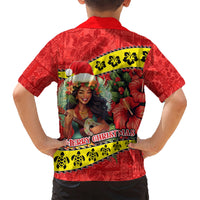 Hawaii Christmas Hawaiian Shirt Hula Girl Hibiscus With Hawaiian Style Tribal Fabric Patchwork LT03 - Polynesian Pride