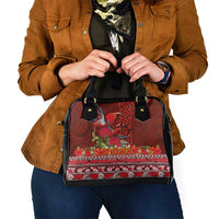 Hawaii KaʻUla Wena ʻIʻiwi Shoulder Handbag With Tropical Plants and 'Ohi'a lehua Kakau Art Tattoo