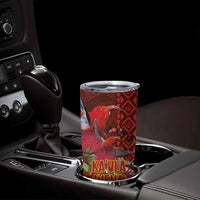 Hawaii KaʻUla Wena ʻIʻiwi Tumbler Cup With Tropical Plants and 'Ohi'a lehua Kakau Art Tattoo