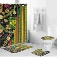 Hawaiian Tropical Plants Lei Bathroom Set Kanaka Maoli Tribal with Palaka Motifs LT03 Bathroom Set (4 pcs) Multicolor - Polynesian Pride