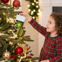 Hawaiian Tropical Plants Lei Christmas Stocking Kanaka Maoli Tribal with Palaka Motifs - Polynesian Pride