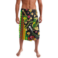 Hawaiian Tropical Plants Lei Lavalava Kanaka Maoli Tribal with Palaka Motifs - Polynesian Pride