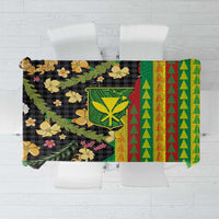 Hawaiian Tropical Plants Lei Tablecloth Kanaka Maoli Tribal with Palaka Motifs - Polynesian Pride