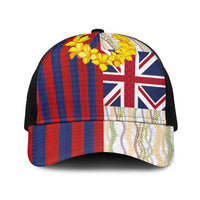 Hawaiian Tropical Plants Lei Baseball Net Cap National Flag Style LT03 One Size Black Multicolor - Polynesian Pride