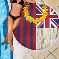 Hawaiian Tropical Plants Lei Beach Blanket National Flag Style - Polynesian Pride