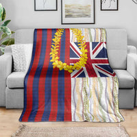 Hawaiian Tropical Plants Lei Blanket National Flag Style - Polynesian Pride